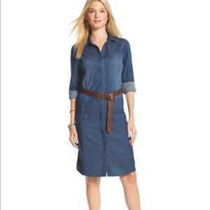 NWT Chico’s Chic Denim Shirt Dress‎ Indigo Size 0